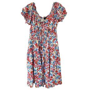 J.Crew Smocked Ruffled Fruit Floral Ladybug Farmers Market Print Dress - 4